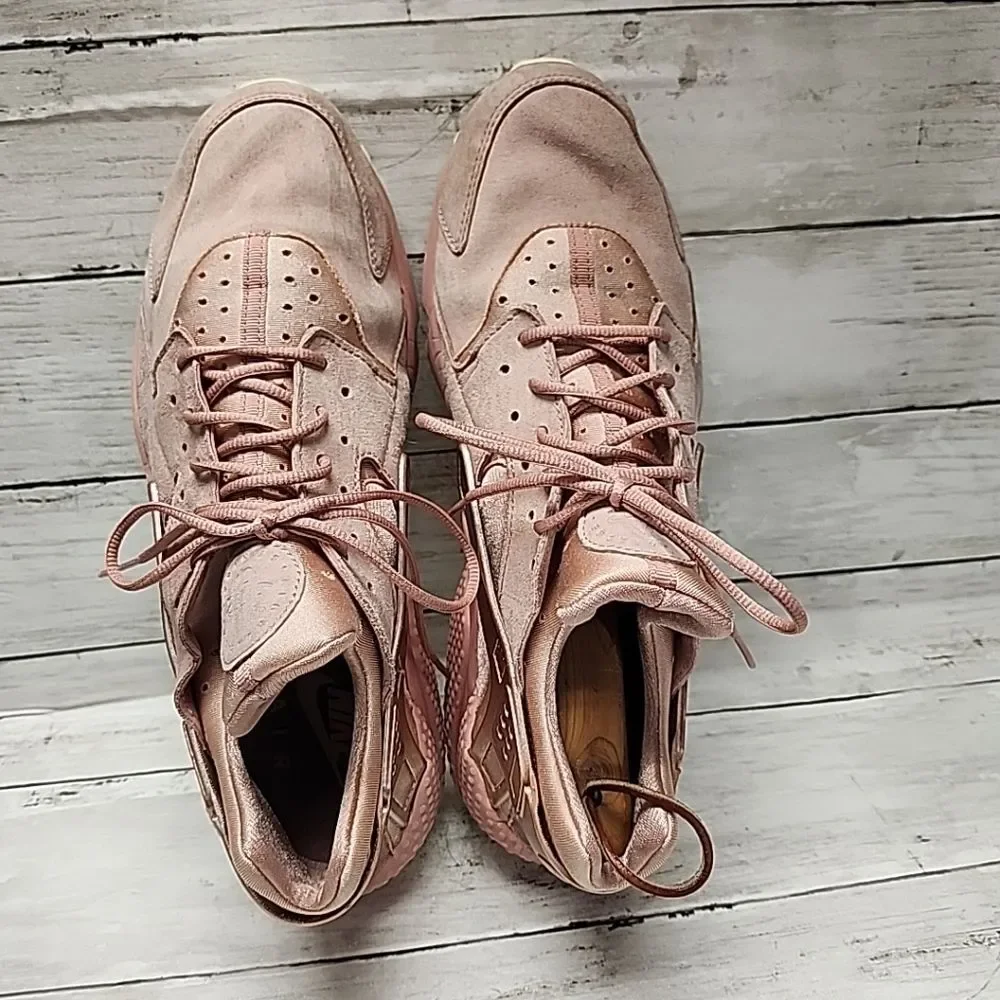 Nike Mens Air Huarache Run Premium Peach Lace Up Sneaker Shoes Sz13 704830-601
